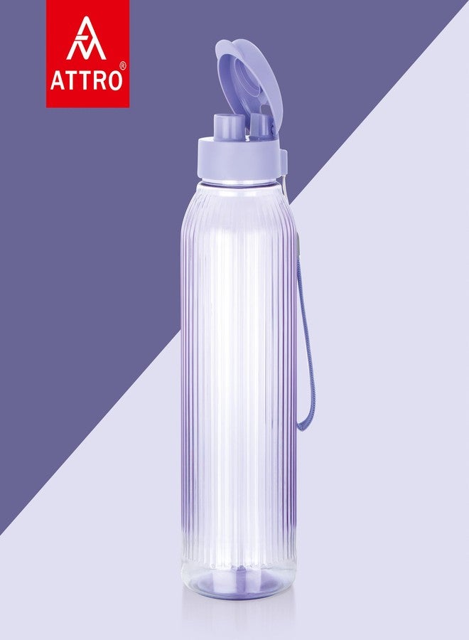 ATTRO Linear 1.5 L BPA-Free Plastic Water Bottle with Leak-Proof Flip-Top Cap, Easy to Carry Nylon Strap and Stylish Color for Daily Hydration- Purple - Image 4